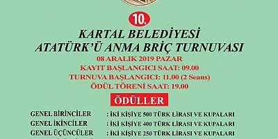 10.Kartal Atatürk'ü Anma Turnuvası 8 Aralık da!