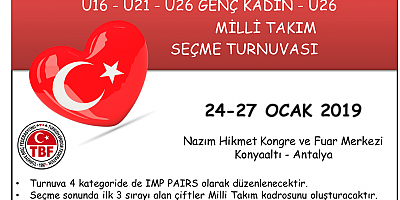 Gen Milli Tak?m Elemeleri 24-27 Ocak'da Antalya'da!