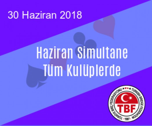 Türkiye çapında 30 Haziran 2018 de Simultune !